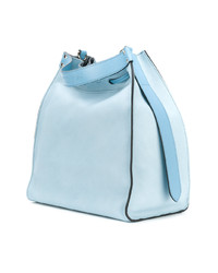 Голубая кожаная сумка-мешок от JW Anderson