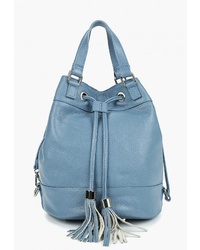 Голубая кожаная сумка-мешок от LAMANIA