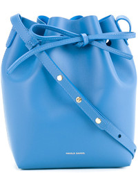 Голубая кожаная сумка-мешок от Mansur Gavriel