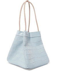 Голубая кожаная сумка-мешок от Rejina Pyo
