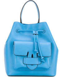 Голубая кожаная сумка-мешок от Tila March