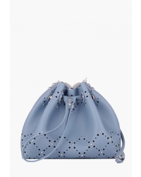Голубая кожаная сумка-мешок от Vintage