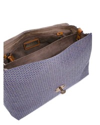 Голубая кожаная сумка почтальона от Zanellato