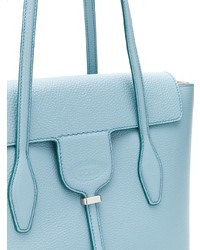 Голубая кожаная сумка-саквояж от Tod's