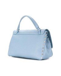 Голубая кожаная сумка-саквояж от Zanellato