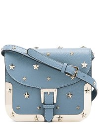 Голубая кожаная сумка через плечо со звездами от RED Valentino