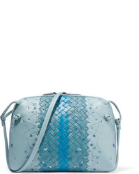 Голубая кожаная сумка через плечо от Bottega Veneta