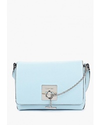 Голубая кожаная сумка через плечо от Calvin Klein