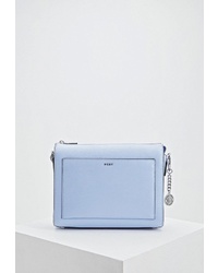Голубая кожаная сумка через плечо от DKNY