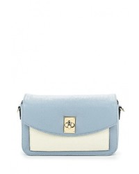 Голубая кожаная сумка через плечо от Fabretti