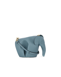 Голубая кожаная сумка через плечо от Loewe
