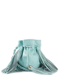 Голубая кожаная сумка через плечо от Sara Battaglia