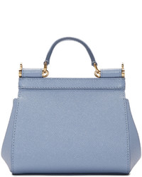 Женская голубая кожаная сумка от Dolce & Gabbana