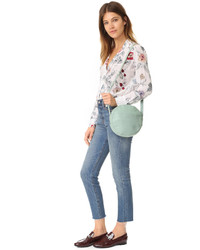 Женская голубая кожаная сумка от Baggu