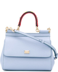 Женская голубая кожаная сумка от Dolce & Gabbana