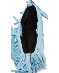 Женская голубая кожаная сумка от Rebecca Minkoff