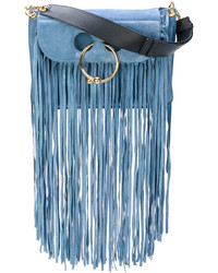 Женская голубая кожаная сумка от J.W.Anderson