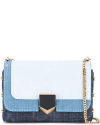Женская голубая кожаная сумка от Jimmy Choo
