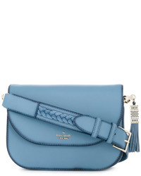 Женская голубая кожаная сумка от Kate Spade