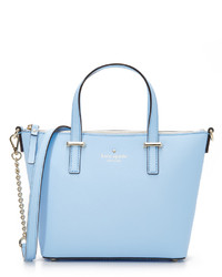 Женская голубая кожаная сумка от Kate Spade
