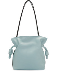 Женская голубая кожаная сумка от Loewe