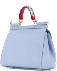 Женская голубая кожаная сумка от Dolce & Gabbana