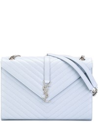 Женская голубая кожаная сумка от Saint Laurent