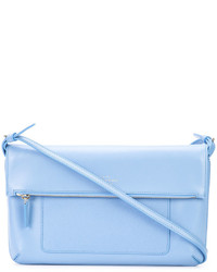 Женская голубая кожаная сумка от Smythson