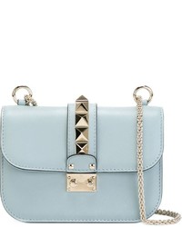Женская голубая кожаная сумка от Valentino Garavani