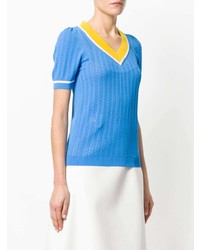 Женская голубая кофта с коротким рукавом от N°21