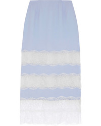 Голубая кружевная юбка-карандаш от Wes Gordon