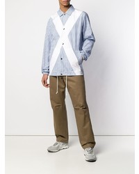 Мужская голубая куртка-рубашка в вертикальную полоску от Comme Des Garcons SHIRT