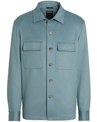 Мужская голубая куртка-рубашка от Zegna