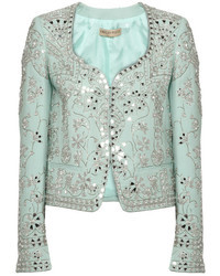 Женская голубая куртка с украшением от Emilio Pucci