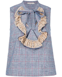 Голубая льняная блузка с рюшами от L'Autre Chose