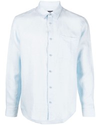 Мужская голубая льняная рубашка с длинным рукавом от A.P.C.