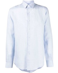 Мужская голубая льняная рубашка с длинным рукавом от Karl Lagerfeld