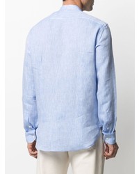 Мужская голубая льняная рубашка с длинным рукавом от Mp Massimo Piombo