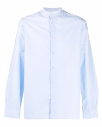 Мужская голубая льняная рубашка с длинным рукавом от Officine Generale