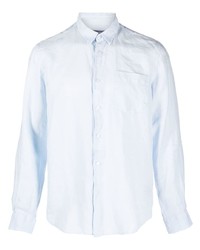 Мужская голубая льняная рубашка с длинным рукавом от Vilebrequin