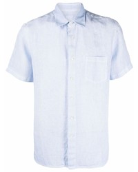 Мужская голубая льняная рубашка с коротким рукавом от 120% Lino