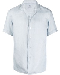 Мужская голубая льняная рубашка с коротким рукавом от Altea
