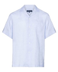 Мужская голубая льняная рубашка с коротким рукавом от Frescobol Carioca