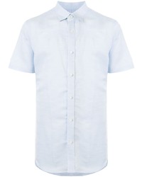 Мужская голубая льняная рубашка с коротким рукавом от Kent & Curwen