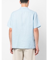 Мужская голубая льняная рубашка с коротким рукавом от PS Paul Smith