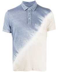Мужская голубая льняная футболка-поло с принтом тай-дай от Altea
