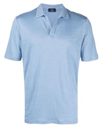 Мужская голубая льняная футболка-поло от Barba