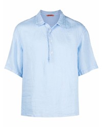 Мужская голубая льняная футболка-поло от Barena