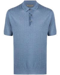 Мужская голубая льняная футболка-поло от Corneliani