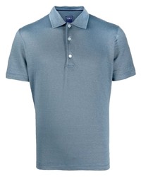 Мужская голубая льняная футболка-поло от Fedeli